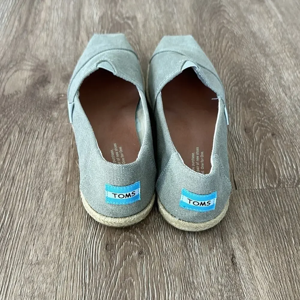 TOMS Alpargata Rope Espadrille Shoes Grey Size 7‎